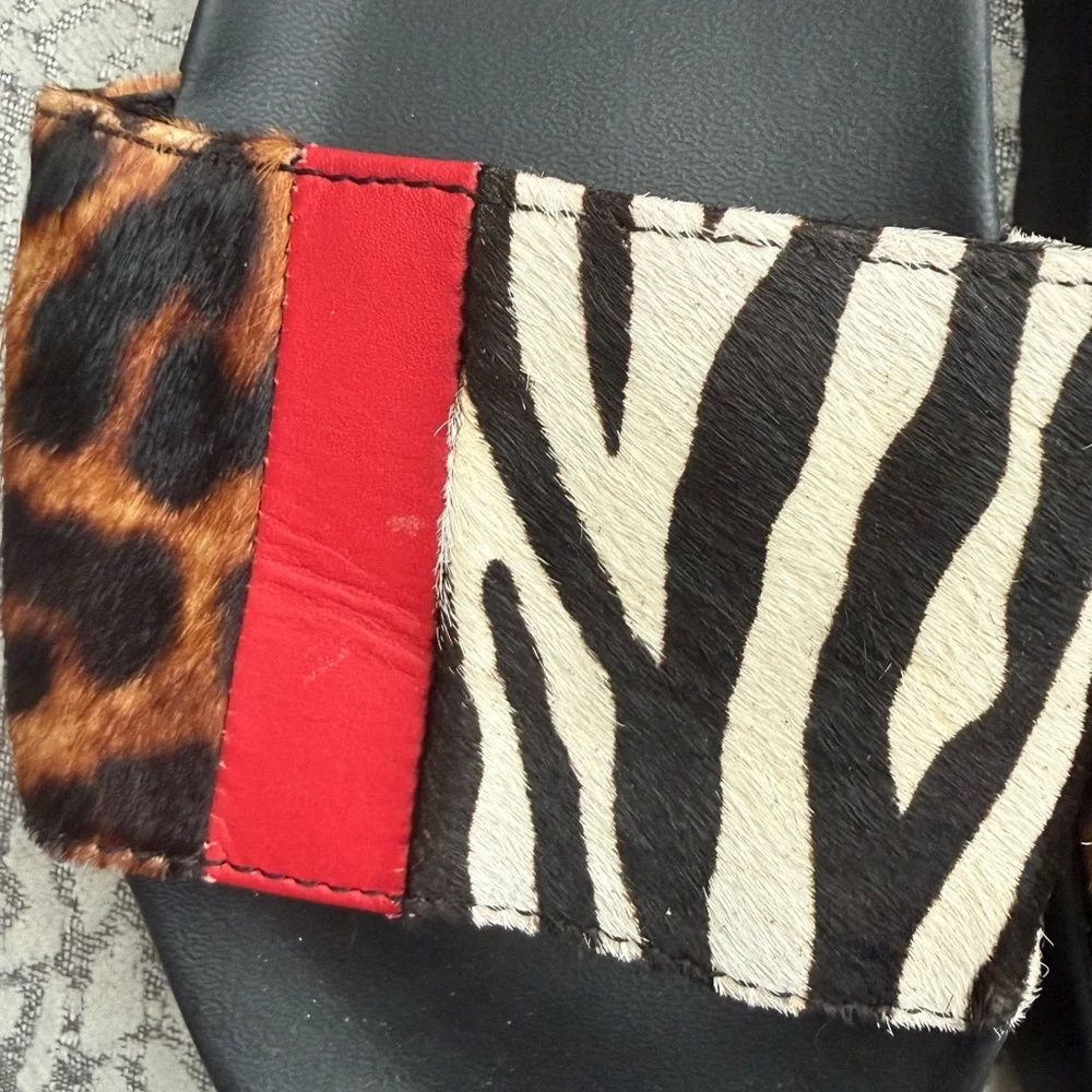 MICHAEL Michael Kors Sabine Animal Print Calf Hair Slide Sandals